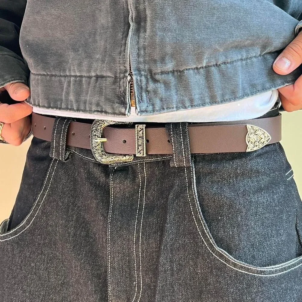 brown simple american western cowboy boho belt